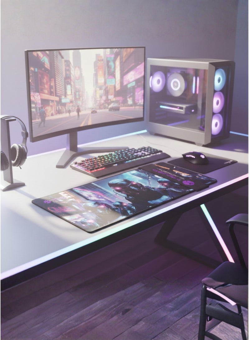 Mikuso Large Extended Mouse Pad Desk Mat – Non-Slip Rubber Base, Smooth Cloth Surface Gaming Mouse Pad for Keyboard & Mouse, Office Desk Pad for PC & Computer (3D Design) - Image 3